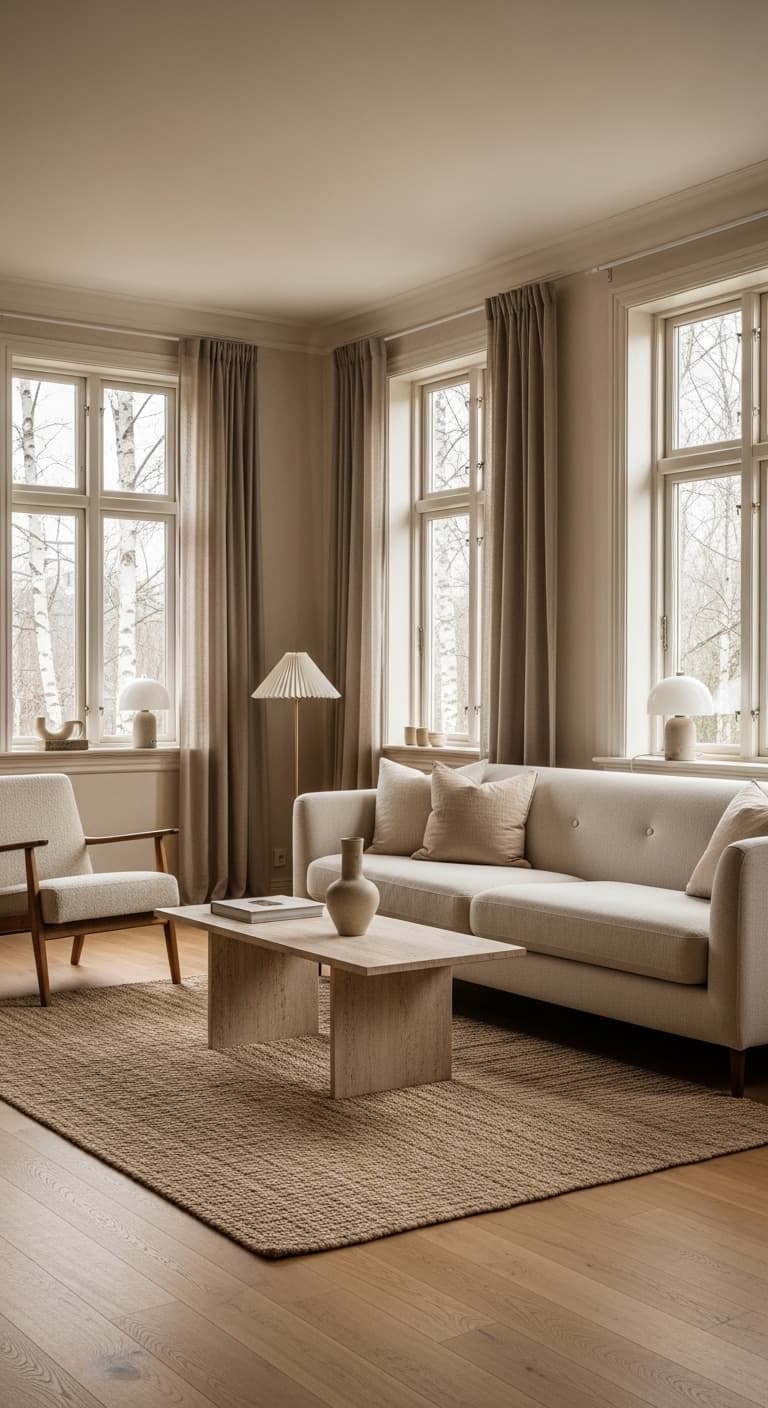 Stuen i Bjørkely-villaen